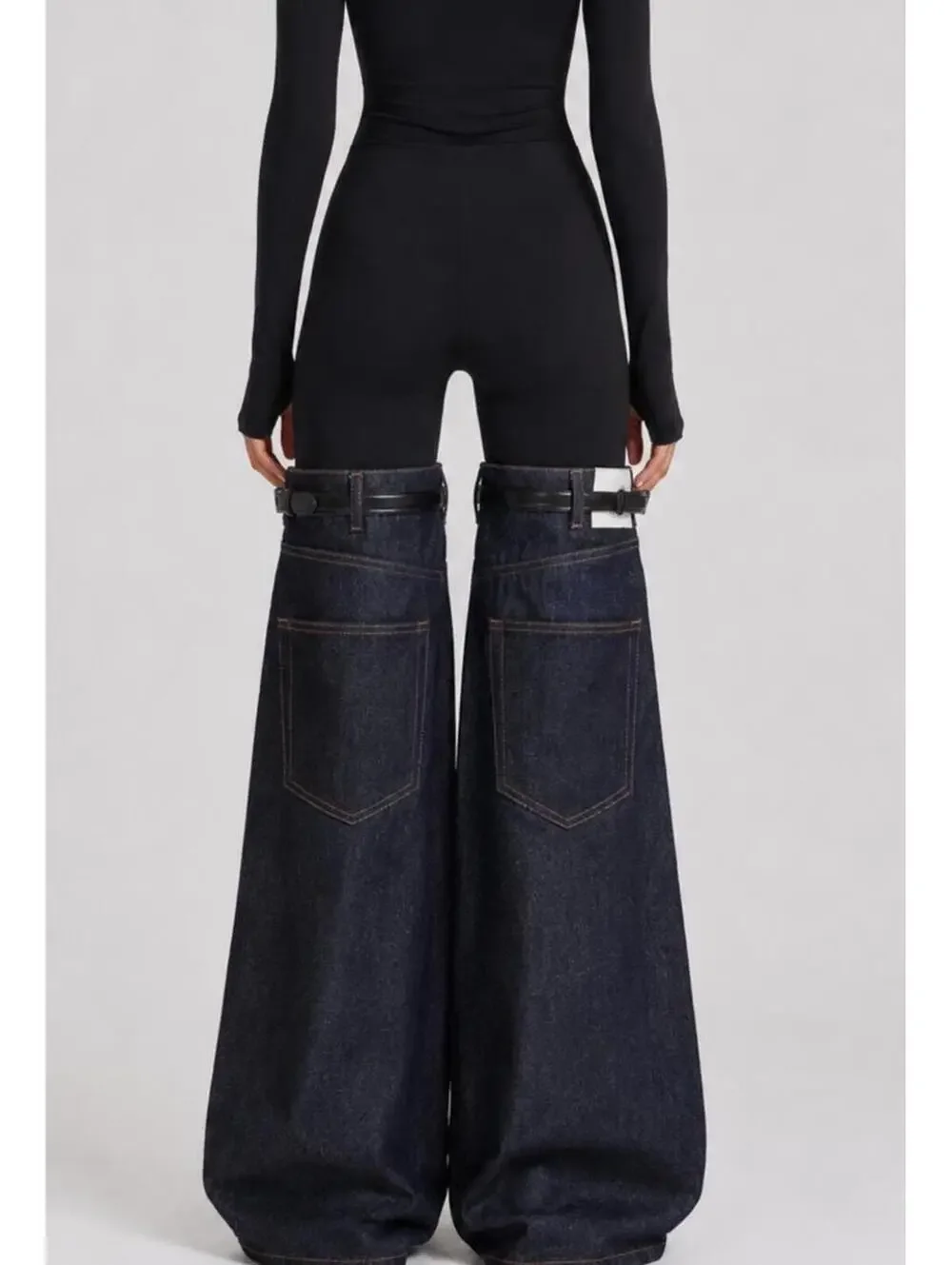 Coperni Hybrid Denim Flare Trousers Dark Indigo IT 42 US 6 | NWT - Picture 3 of 9